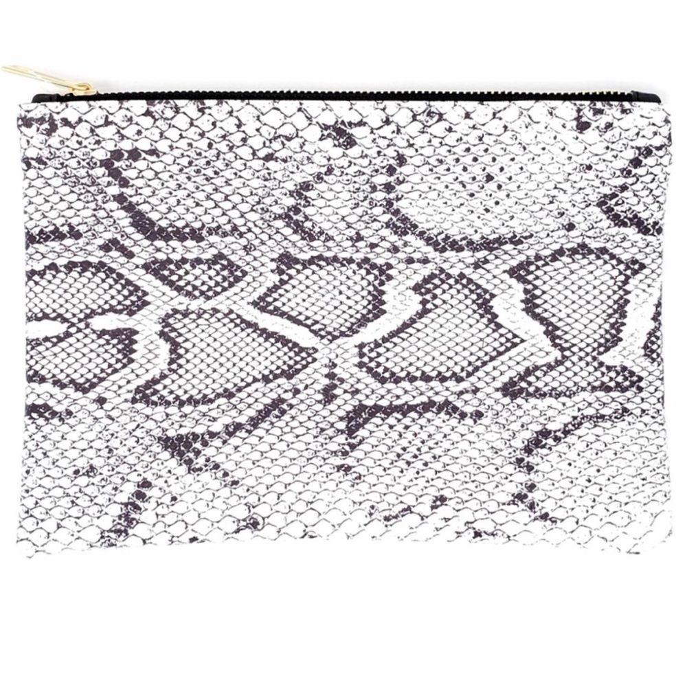 Black and White Snakeskin Print Cosmetic Bag - Picture 1 of 1